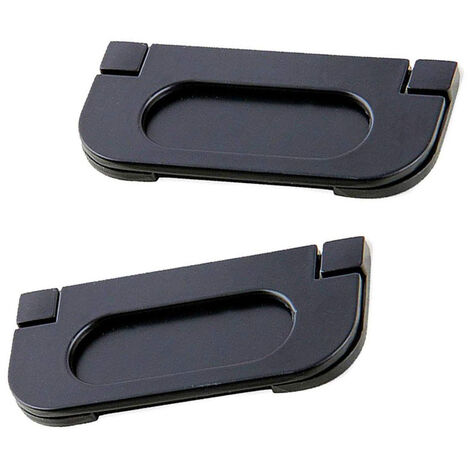 Lot de 2 poignées encastrées en alliage pour portes escamotables, noir antirouille pour portes coulissantes, armoires, tiroirs