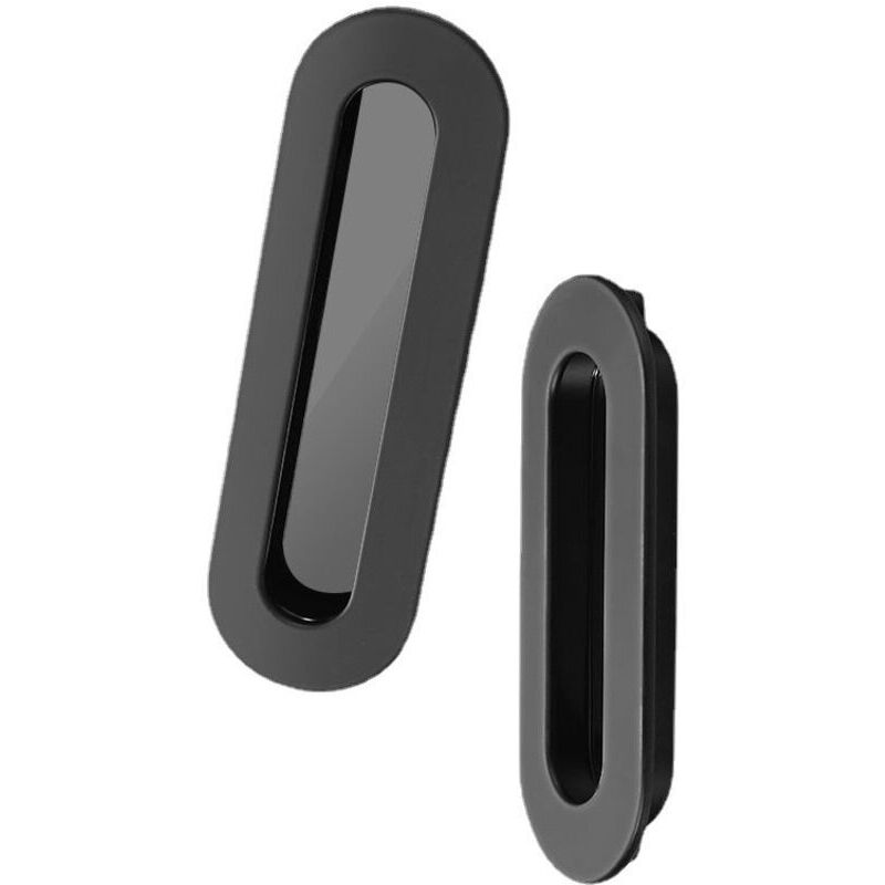 Lot de 2 Poignées-Noir pour Porte Coulissante Encastrables Poignées pour Tiroirs Armoires en Métal avec Vis