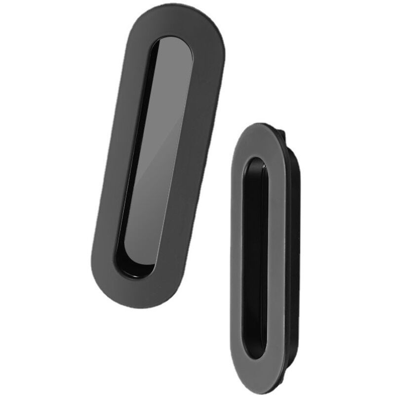 Ccykxa - Lot de 2 Poignées-Noir pour Porte Coulissante Encastrables Poignées pour Tiroirs Armoires en Métal avec Vis