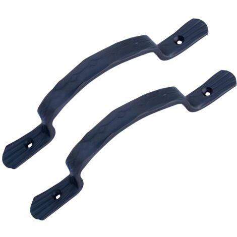 Lot de 2 poignées noires, poignées de porte robustes, poignée en forme de D,poignée de porte pour portails - Format : 21 x 2 x 0.4 cm