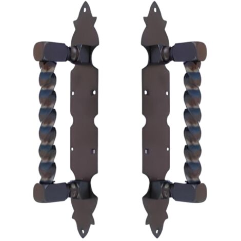 Lot de 2 poignées noires, poignées de porte robustes,poignée de porte pour portails et meubles - Format : 26 x 4.7 cm