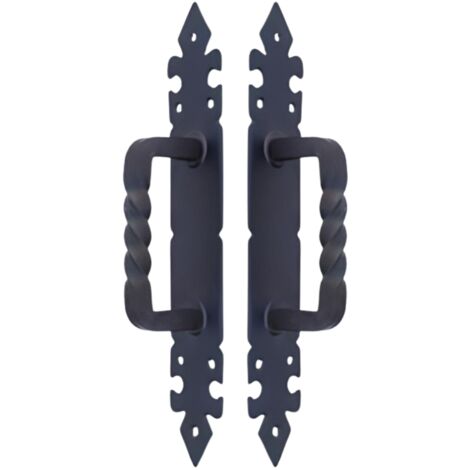 Lot de 2 poignées noires, poignées de porte robustes,poignée de porte pour portails et meubles - Format : 27.5 x 4.5 cm