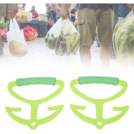 Lot de 2 poignées pour sacs de courses, support de charge portable en ABS (80 lbs), idéal pour la maison, le jardin, le bureau et les voyages.