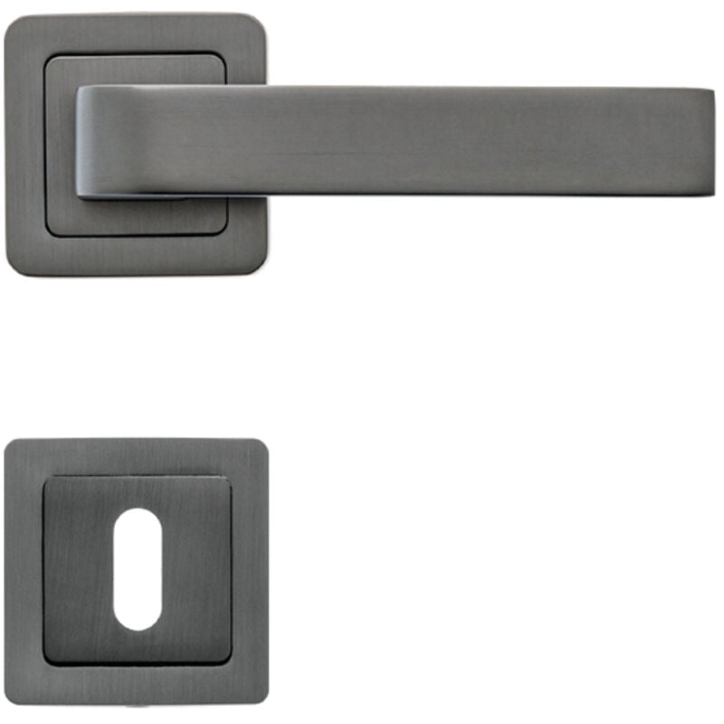 Lot de 2 poignées CANELA graphite mat+ 2 rosaces clé graphite mat - AYR