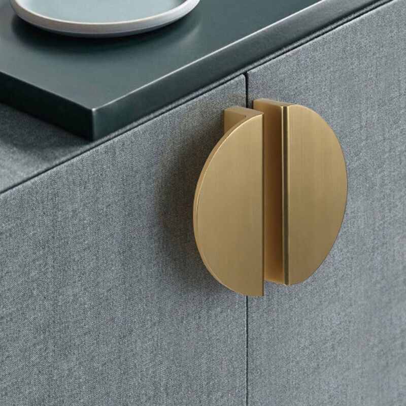 Lot de 2 poignées de tiroir en forme de lune demi-ronde poignées de tiroir en laiton doré pour cuisine chambre armoire porte meubles poignées de