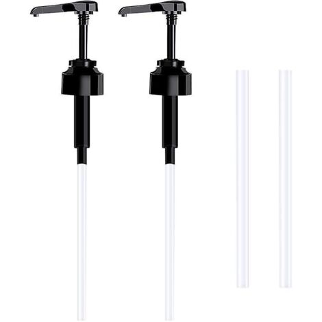 lot De 2 Pompe Doseuse Bidon 5 Litres Bouteille Pompe Vide(noir), Rutilisables Flacon Pompe Vide Plastique Remplacement De 38 Cm Pour Contenants D