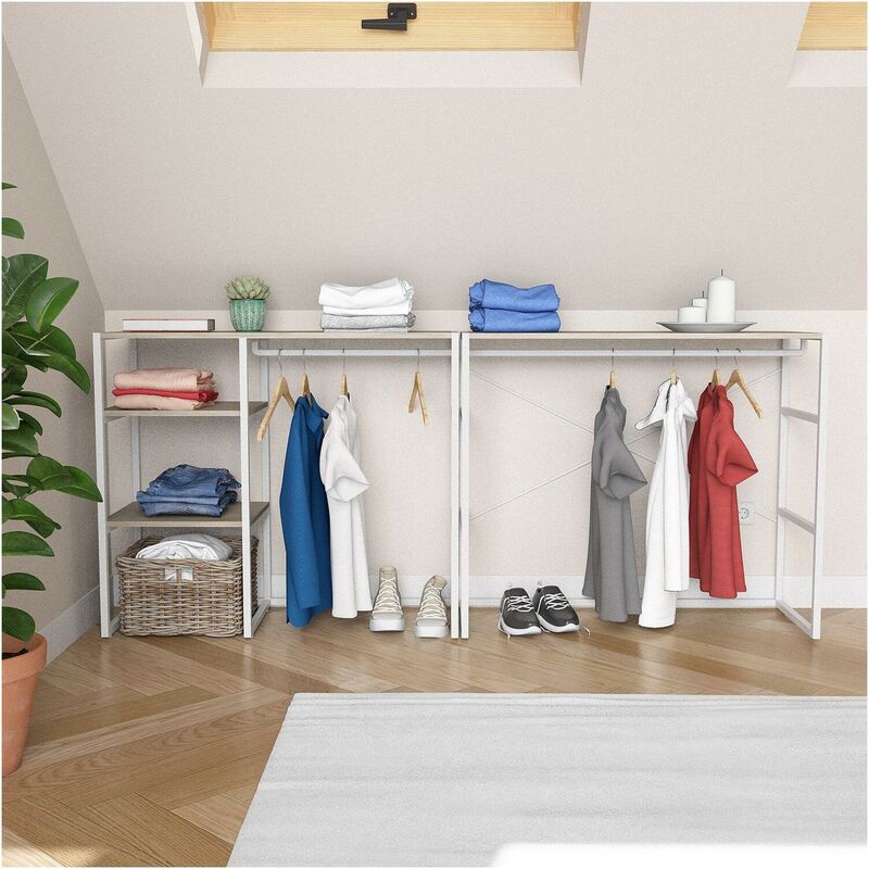 Portants vêtements sous combles modulables - Lot de 2
