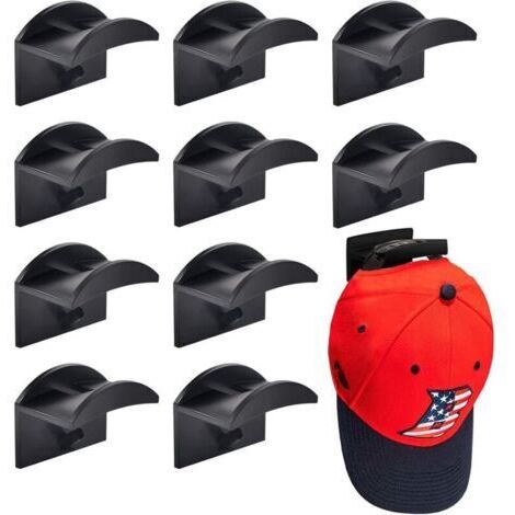 Lot de 2 porte-chapeaux pour casquettes de baseball, organisateur mural rétractable en acier inoxydable pour casquette de baseball pouvant contenir 20 casquettes, support de chapeau mural percé