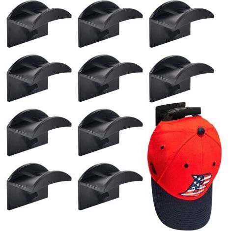 Lot de 2 porte-chapeaux pour casquettes de baseball, organisateur mural rétractable en acier inoxydable pour casquette de baseball pouvant contenir 20 casquettes, support de chapeau mural percé