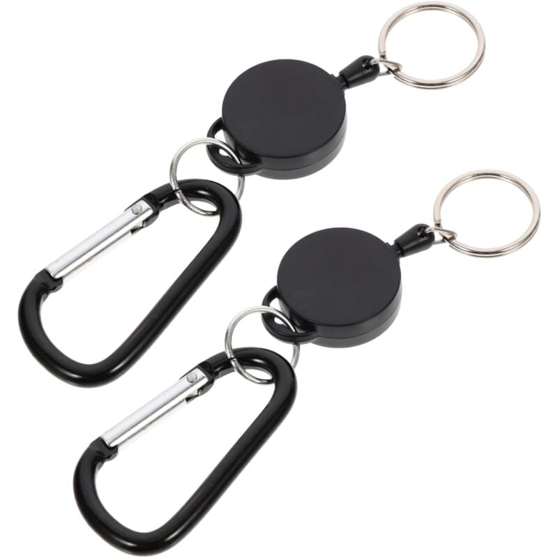 Lot de 2 porte-clés faciles à attacher, pendentif, porte-badge d'identification en fer