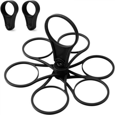 Lot de 2 porte-gobelets pliables avec poignée,porte-gobelets pliable, pour 6 gobelets, Tasses pour café,réutilisables,Noir