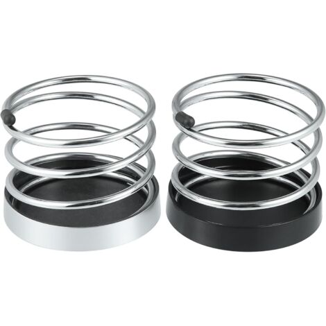 Lot de 2 porte-gobelets pour tableau de bord de voiture, porte-gobelet pour bouteille d'eau, porte-gobelet pour tableau de bord avant, noir, ton argent, universel pour voiture, camion, bateau, caravan