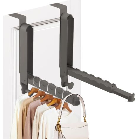 Lot de 2 Porte Manteau Porte,Crochet De Porte en Acier Inoxydable,Cintre Pliable,Portemanteau Pliable, Porte Manteau Porte pour Accrocher Vêtements,Foulards, Sacs et Couronnes de Noël (Gris métallisé)