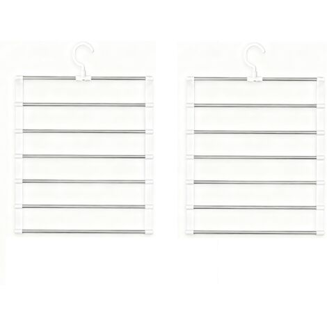 Lot de 2 porte-pantalons multi-échelles en acier inoxydable - EINNENFFER - Optimisez votre espace de rangement, assemblage facile sans outils, adapté à la plupart des garde-robes, matériaux durables