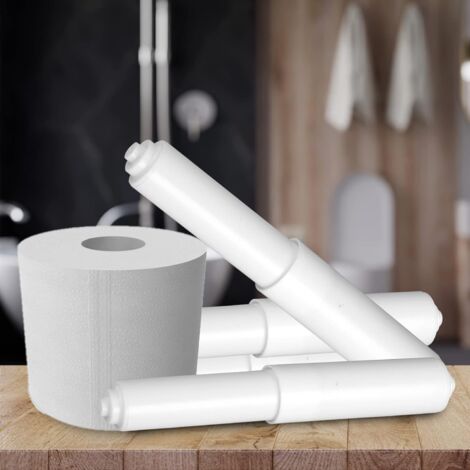 Lot de 2 porte-rouleaux de papier toilette à ressort, blancs