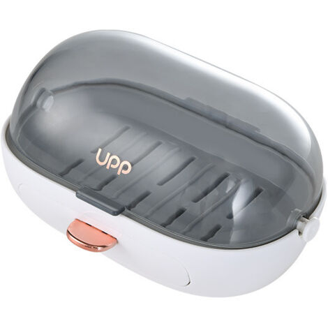 Lot de 2 Porte-Savon avec Couvercle, Boite Savon Support Mural, boîte à Savon Murale pour Douche, Salle de Bain, Baignoire, évier de Cuisine, adhésif Inclus