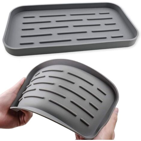 Lot de 2 porte-savons en silicone gris