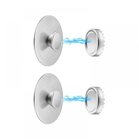 Lot de 2 porte-savons magnétiques en acier inoxydable, fixation murale pour cuisine et salle de bain, avec 2 couvercles