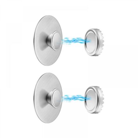 Lot de 2 porte-savons magnétiques en acier inoxydable, fixation murale pour cuisine et salle de bain, avec 2 couvercles