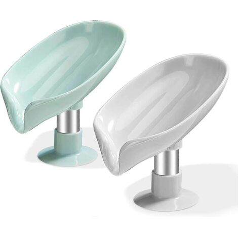Lot de 2 porte-savons - Porte-savon à ventouse - Porte-savon de douche - Porte-éponge pour évier - Porte-savon avec évacuation - Porte-savon de cuisine facile à nettoyer