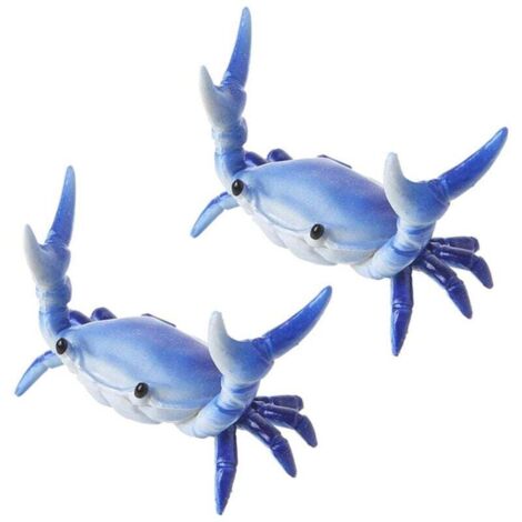 Lot de 2 porte-stylos en forme de crabe, mignons, pour l'haltérophilie, support de rangement, cadeau, papeterie, bleu