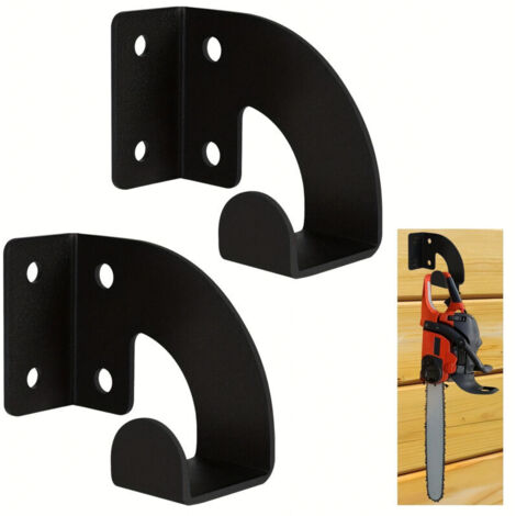 Lot de 2 Porte-Tronçonneuse - Support Mural Pour Tronçonneuse,Rangement Métallique Pour Outils D'Atelier Garage Et Jardin
