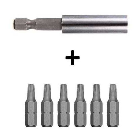 Lot  de 2 Portes Embout Magnétique Hexa + 6 Embouts - Embout T20