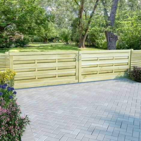 Lot de 2 Portillons de Clôture  Porte Portillon Portail de jardin Bois de pin imprégné 150x75 cm Vert 70805