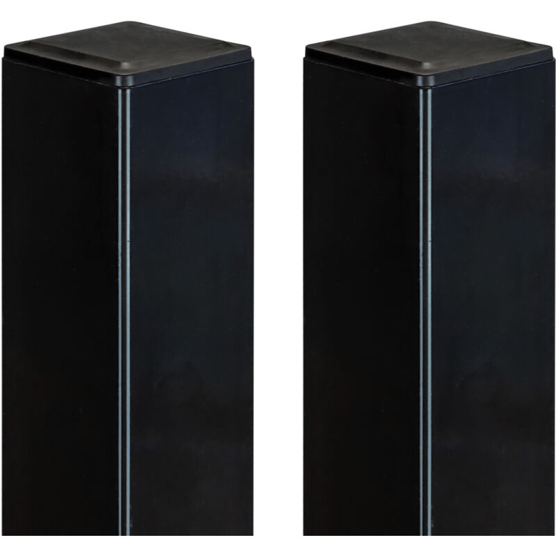 Lot de 2 poteaux en acier dario 06x170cm noir