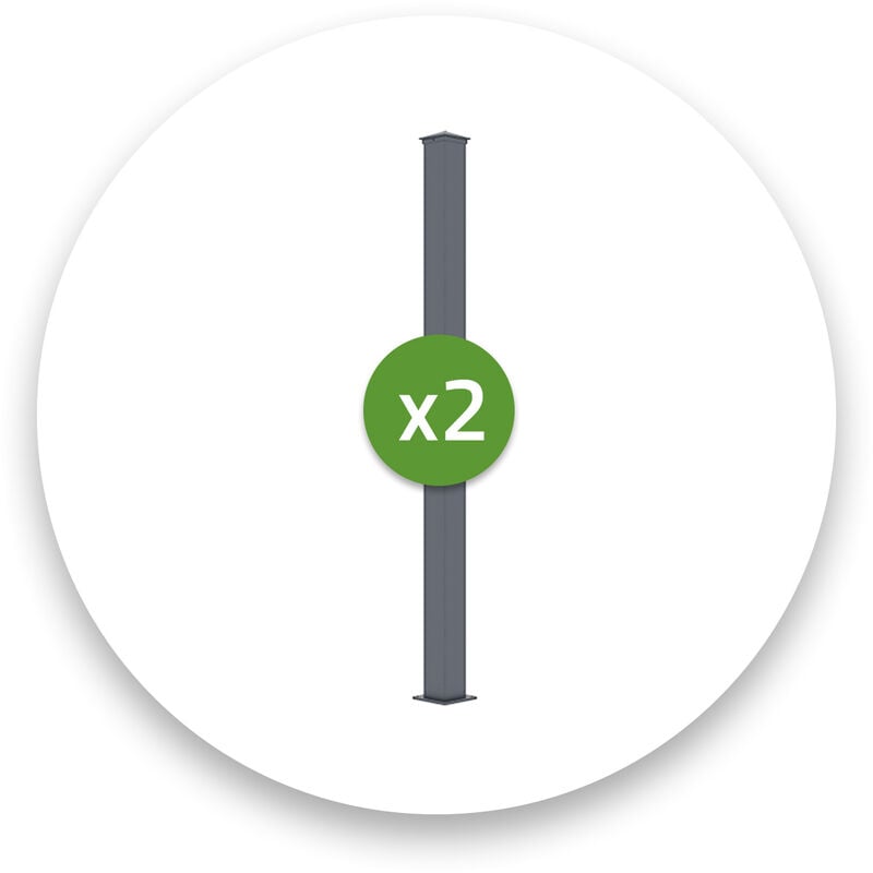Lot de 2 poteaux eifel 10x10 en alu H.190cm - Gris anthracite