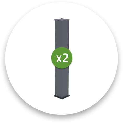 CASANOOV Lot de 2 poteaux EIFEL 20x20 en alu H.166cm - Gris anthracite