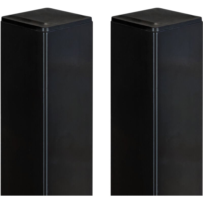 Lot de 2 poteaux en fer dario 6x6cm H.250cm Noir Mat