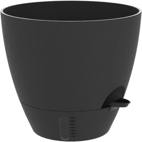 Lot de 2 pots à arrosage automatique pour l'intérieur et l'extérieur - Grands pots en plastique avec drainage intégré, indicateur de niveau d'eau et réservoir profond  Design décoratif moderne pour pl