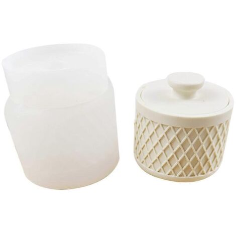 Lot de 2 pots à bougies en cristal, boîte de rangement, ornement, bouteille en résine, moule en silicone