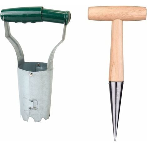 Lot de 2 Pots de Fleurs à bulbes avec plantoir, plantoir pour bulbes de Plantation, Ensemble d'outils de Jardin pour Planter des Fleurs et semis
