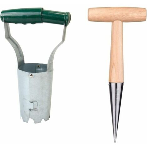 Lot de 2 Pots de Fleurs à bulbes avec plantoir, plantoir pour bulbes de Plantation, Ensemble d'outils de Jardin pour Planter des Fleurs et semis