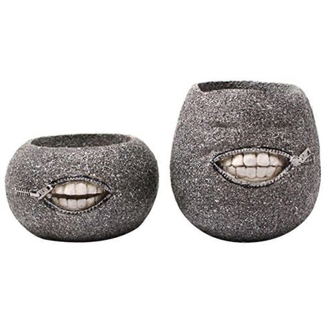 Lot de 2 pots de fleurs élégants à fermeture éclair, faciles à nettoyer.