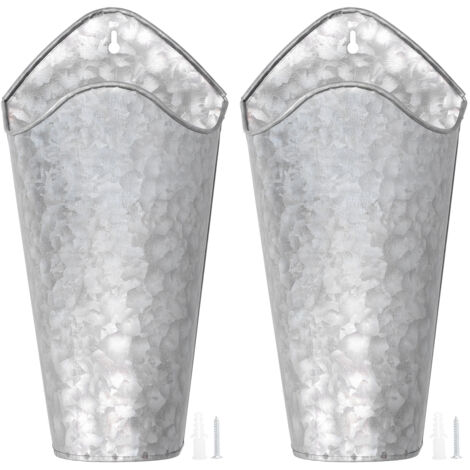 Lot de 2 pots de fleurs suspendus en fer forgé, pour décoration intérieure et extérieure, 9 x 15 x 30 cm