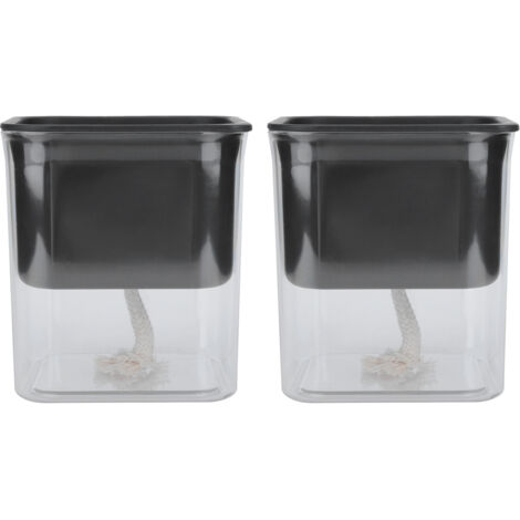 Lot de 2 pots de fleurs transparents à arrosage automatique et absorption d'eau