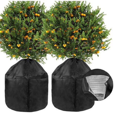 Lot de 2 pots de protection hivernale pour plantes - Protection pour pots de fleurs 45 x 50 cm
