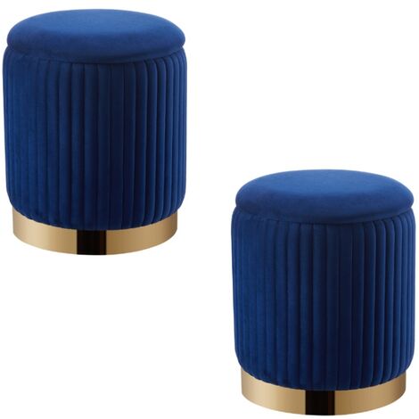 Tabouret coffre boîte jouet pouf rangement enfant bleu - RETIF