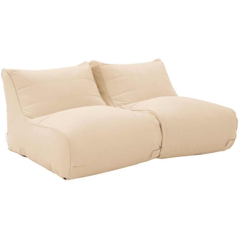 Lot de 2 chauffeuses extérieures oléfine beige - Pluma