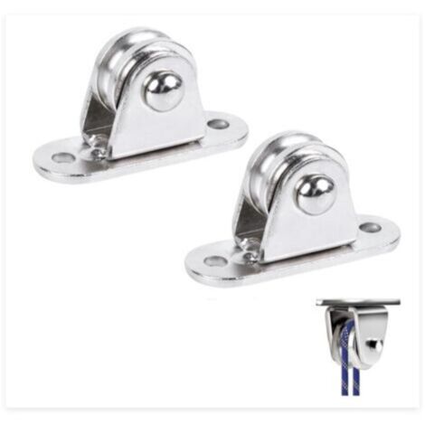 Lot de 2 poulies de renvoi pour cordes, poulies de déviation, poulie avec roulement duplex, poulie avec roulements à billes
