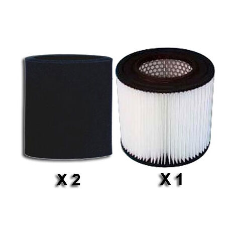Lot de 2 pré-filtres + 1 Filtre polyester pour centrales ASPIRAMATIC