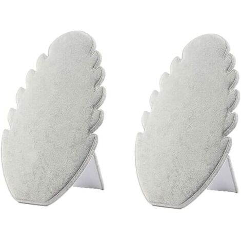 Lot de 2 présentoirs pour collier en velours. porte-colliers pour présentoir. porte-organisateur pour bijoux (gris)