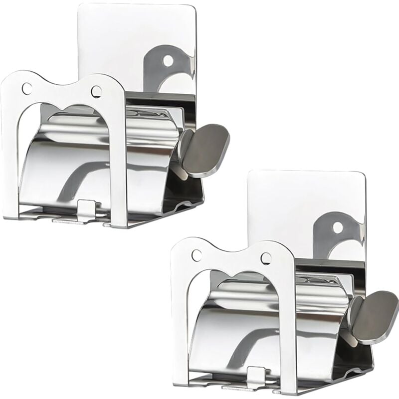 Lot de 2 presse-tubes de dentifrice - En acier inoxydable - Pour économiser du dentifrice - Tubes vides