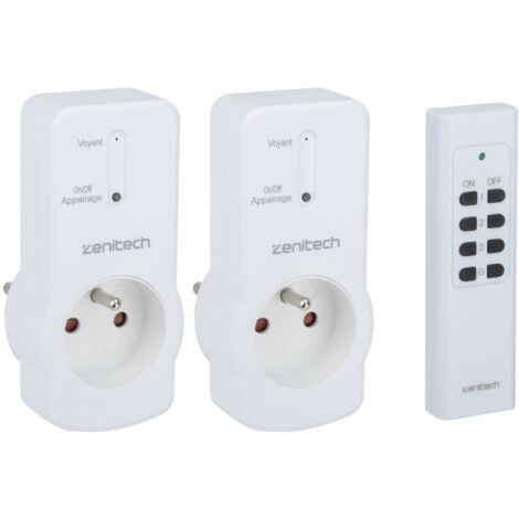 OTIO Lot de 2 prises 10A 2P+T télécommandées - Zenitech