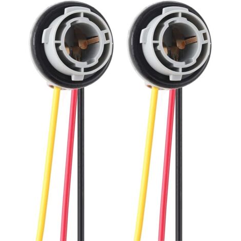 Lot de 2 prises adaptateurs Pigtail BAY15D 1157 – Pré-câblées pour ampoules LED et incandescentes – Remplacement facile pour feux arrière