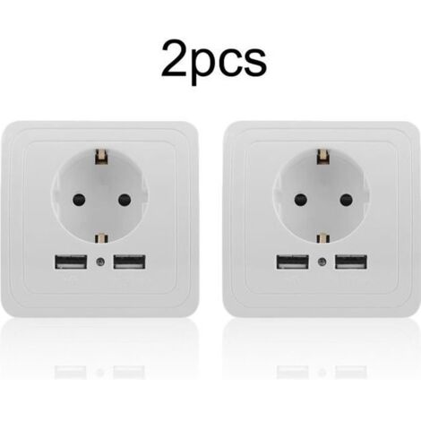 Lot de 2 prises de courant prise murale &2 USB port