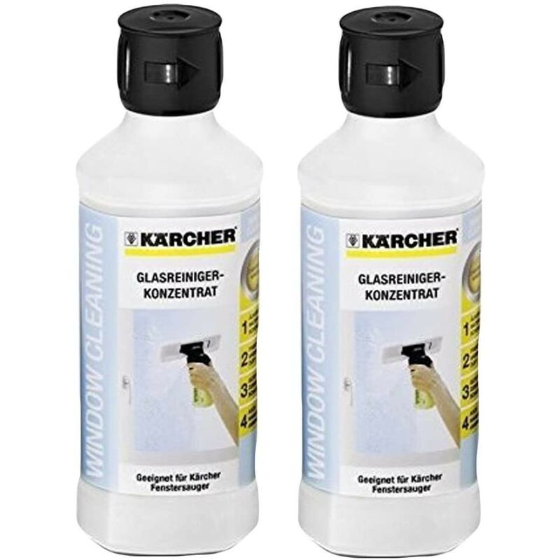 Karcher - Lot de 2 produits nettoyant vitres 500 ml pour nettoyeur de vitres Kärcher